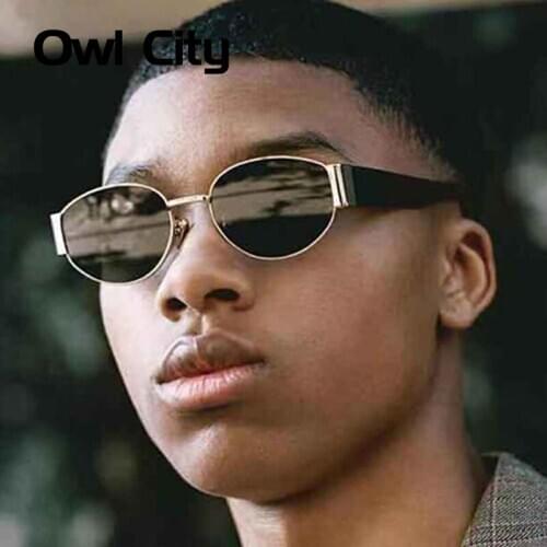 Fashion Oval Steam Punk Sunglasses Men Women Vintage Punk Shades UV400 Small Black Sun Glasses Alloy Eyeglasses Oculos de sol