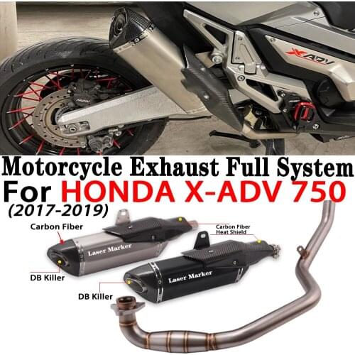 Motocycle Exhasut Full System Modified Escape Moto Muffler Slip On For HONDA X-ADV 750 2017-2019 XADV750 Modify Middle Link Pipe