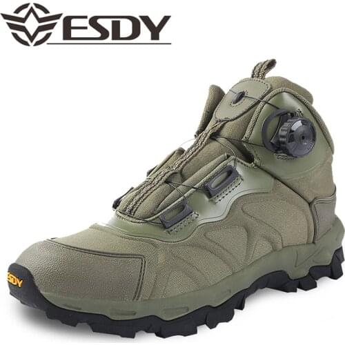Men Climbing Boots Professional Tactical Military Hiking Shoes Army Combat Boot Breathable Wearable Mid-top Outdoor Hiking Shoes