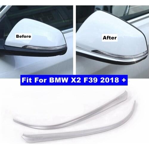 Yimaautotrims Auto Accessory Side Door Rear View Mirror Overlay Strip Cover Trim 2 Pcs Fit For BMW X2 F39 2018 2019 2020 ABS