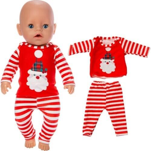 2019 New Christmas Dolls Clothes Suit Fit For 43cm Baby Doll 17inch Reborn Baby Doll Accessories