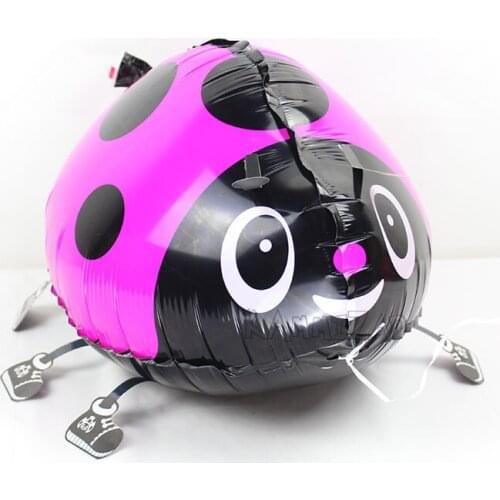 New fushia Ladybug foil balloons 10pcs Beatles pet walking animals helium globos happy birthday ladybug party decoration ballons