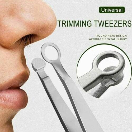 Professional Steel Tweezer Eyebrow Face Nose Hair Clip Remover Tool round head beauty clip Makeup Tool