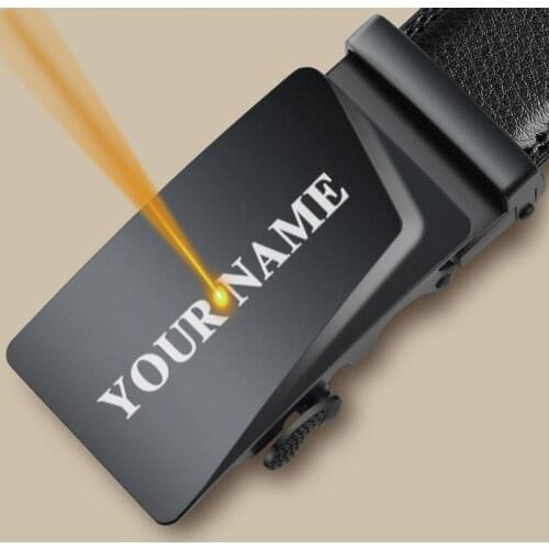 130 140 150 160 170cm Large Plus Size Men Belt Engrave Name & Logo Personalized Automatic Buckle Leather Belts Fathers Day Gift