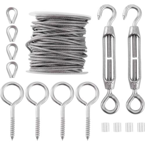 Garden Wire/Cable Railing/Wire Fence Roll Kits, PVC Coated Heavy Duty 304 Stainless Steel Cable Rope