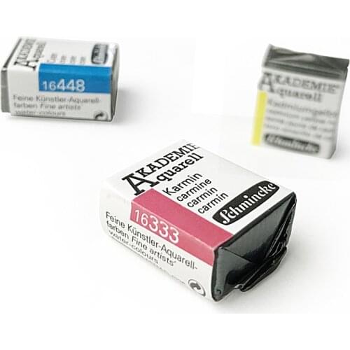 Schmincke 24-Color Solid Watercolor Paint College-Level Half Pans Acuarelas Profesionales Painting