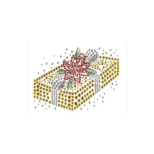 BlingQueen 25PCS/LOT Rhinestone Heat Press Transfer Christmas Gift Design