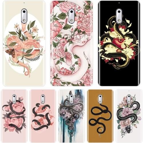 Snake Flower Phone Case For Nokia6 Nokia5 Nokia3 Nokia2 Nokia 7 Plus X6 X71 Silicone Back Cover For Nokia 9 8 6 5 3 2 1 Plus