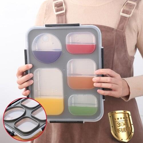 304 stainless steel insulated lunch box student bento box with lid Korean adult meal plate canteen simple compartment lunch box