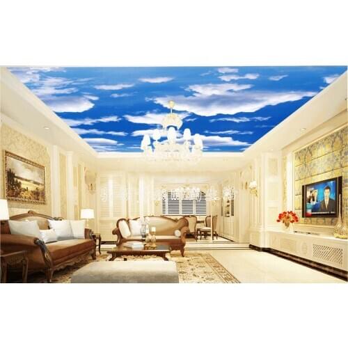 3d stereoscopic wallpaper custom 3d ceiling wallpaper Blue sky during the day murals for living room ceiling murals wallpaper