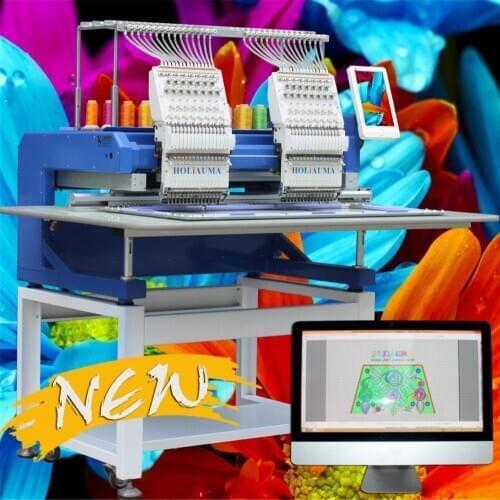 Computer two head 15 needle embroidery industrial sewing machinery