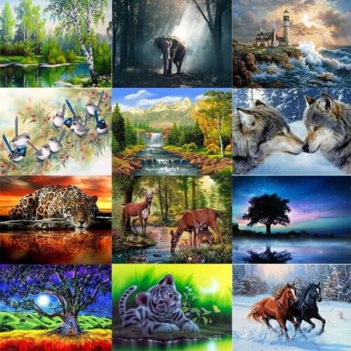 5D Diy Diamond Painting Animal Full Circle/Full Square Rhinestone Kit Cross Stitch Mosaic Home Handmade Decoration