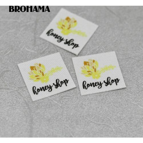 96 pieces Custom logo labels, Name iron on label, Custom Clothing tags, Organic Cotton Labels