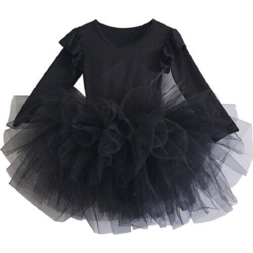Ballet Costume Kids Baby Girl Dress Tutu Long Sleeve Soft Solid Dancewear Gymnastics Leotards Colorful Clothing For 6M-10 Years
