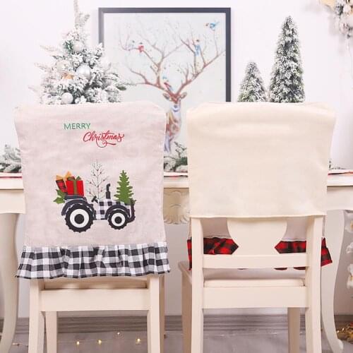 Christmas Chair Cover Merry Christmas Tree Car Dinner Chair Seat Cover Holiday Party Xmas Decoration