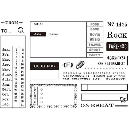 Bill stamp Clear Stamp for Scrapbooking Transparent Silicone Rubber DIY Photo Album Decor A354