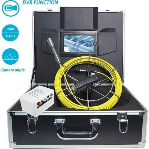 7'' TFT LCD Color Monitor 20M Cable 23MM Lens Sewer Pipeline Drain Industrial Endoscope Pipe Inspection Video Camera