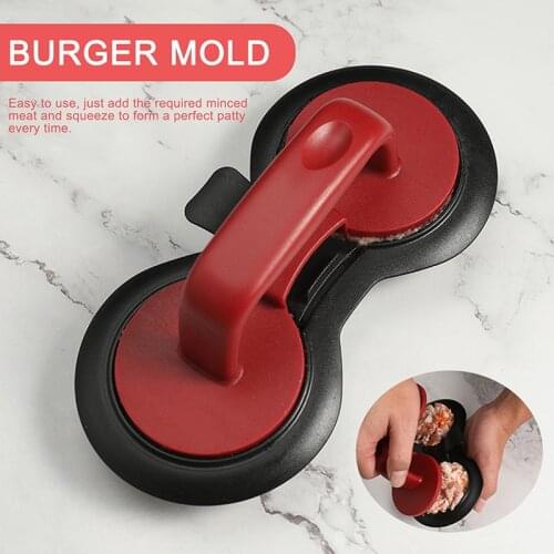 Hamburger Mold Double Hole Hamburger Press Meat Beef Pie Mold Barbecue Plate Non Stick Meatloaf Mould Burger Press