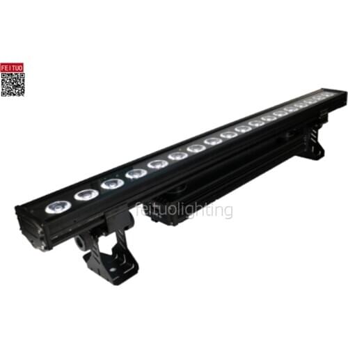 E-(24x/lot) outdoor wall mounted outdoor ip65 18*18w rgbwa+uv 6 in1 led strip wall washer light for building signage