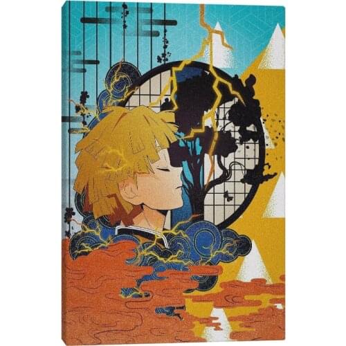 HD Print Modular Picture Demon Slayer Kimetsu No Yaiba Canvas Painting Poster Anime Role For Bedroom Home Decor Wall Art Frame