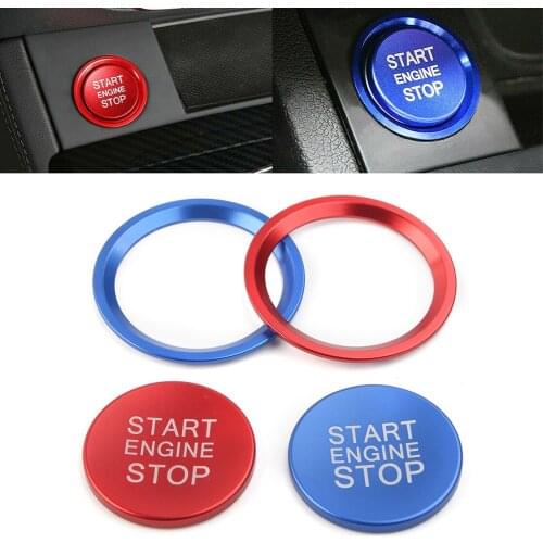 Red/Blue Car Engine Start Button Ring Decaration Cover Trim Aluminum Alloy For Audi A4 A5 A6 A7 A8 Q5 etc