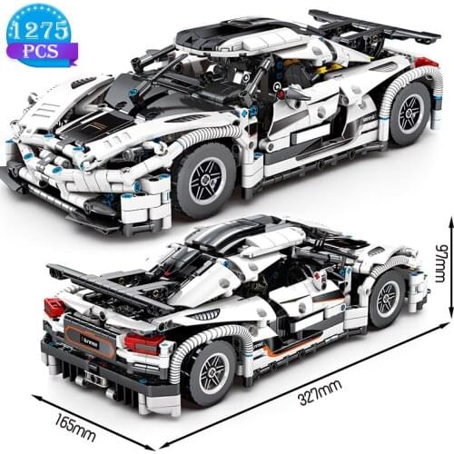Creativity Speed Racing Famous Vehicle Series White Sports Car Building Block Model Assembly Boys Toys Adult Birthday Gifts