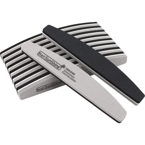 100Pcs/lot Sponge Nail Buffer 180/240 Grit Sanding Washable Buffer Blocks Manicure Care Tools Thick Emery Board Pedicure Supply