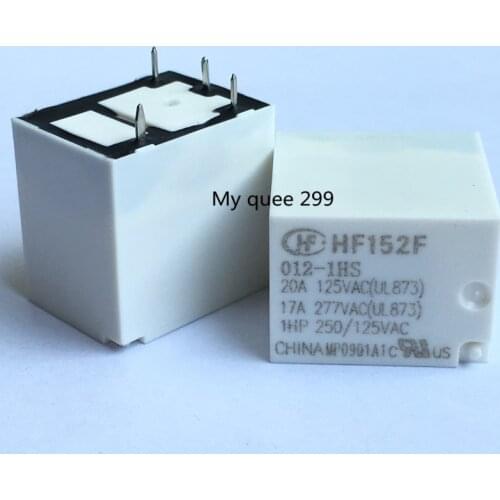 10pcs 4pins 12V HF152F-012-1HS 17A 277VAC Relay