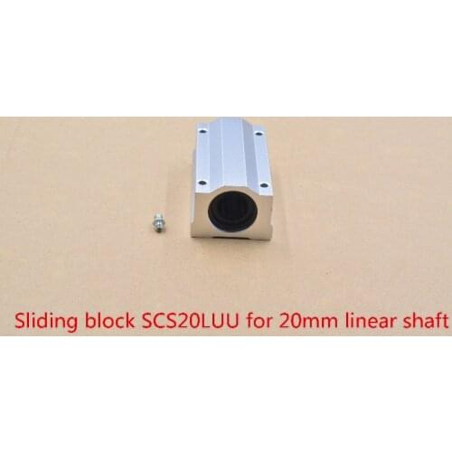 SC20LUU SCS20LUU bearing 20mm linear bearing slide block for 20mm rod round shaft XYZ Table CNC 1pcs