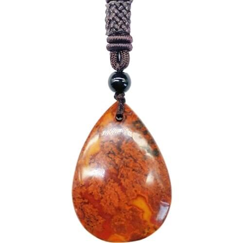 SHIYM Drop Ship Agate Water Drop Jade Pendant Mens Pendant Womens Jewelry With Chain Black Jade Jewelry