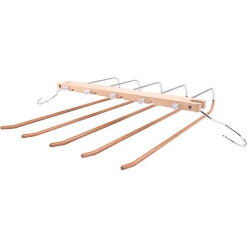Pants ers Space Saver, 5 in 1 Wooden ers, ers for Jeans Trousers Ties Belt Organizer