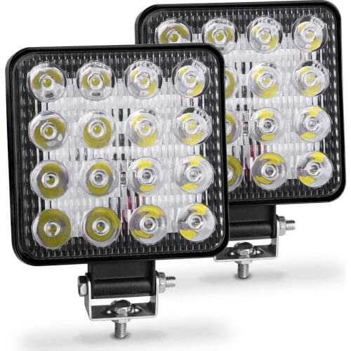 Led Light Bar Worklight 48W 16 LED Offroad Work Light 12V 24V Fog Lamp For 4x4 LED SUV ATV Bar Tractor Headlight Bulbs Spotlight