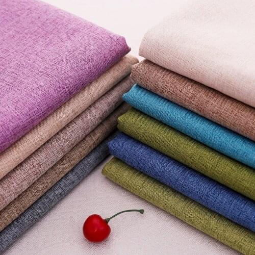 Plain-linen striped fabrics for sewing upholstery table runner sofa dust cover diy patchwork material
