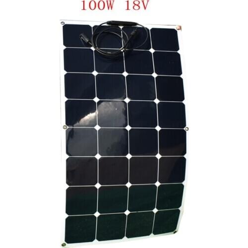High Quality Sunpower Flexible Solar Panel 100w, 23% charging efficiency for 12v 18v battrey charge