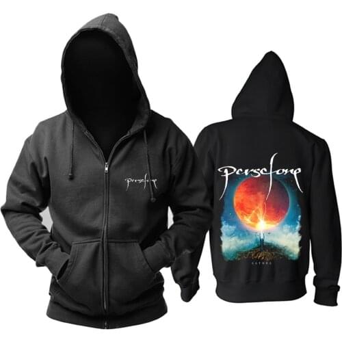 4 designs Harajuku Zipper Sweatshirt Nice soft and warm Persefone Rock hoodies black death metal sudadera fleece shell jacket