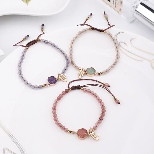Lady Bracelet Natural Stone Bracelets For Women Rope Chain Bracelet Handmade Quartz Jewelry For Women Fashion Jewelry