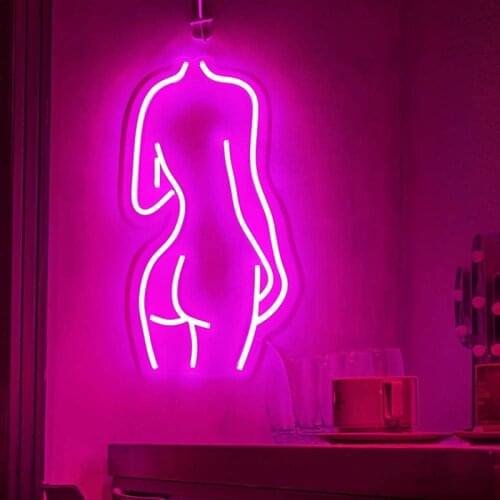 Lady Body LED Neon Light Sign Girl Female Model Acrylic Wall Art Lamp Decor for Home Party Wedding Holiday Night Lamps Xmas Gift