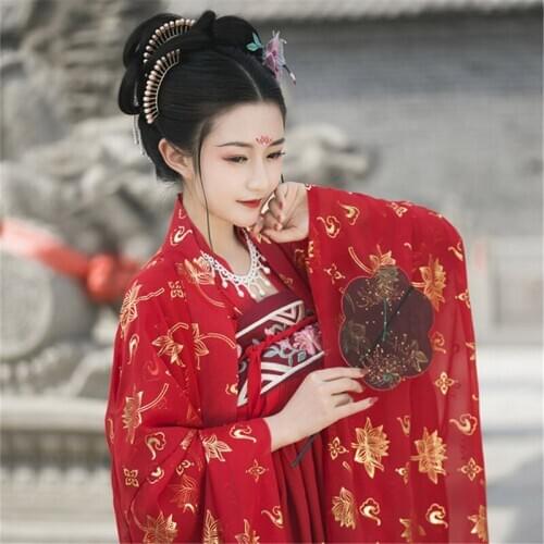 Women Bronzing Hanfu Dress Elegant Folk Dance Costume Chinese Traditional Fairy Festival Party Princess Cosplay Stage Wear