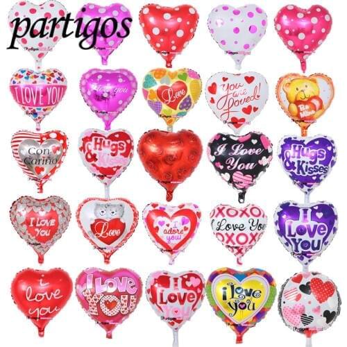 100pcs/lot 45*45cm love mix heart shaped aluminum foil balloons LOVE YOU I Balloon Wedding balloon