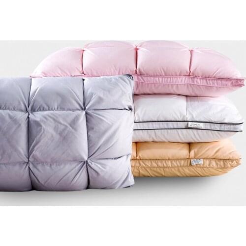 48*74cm Luxury 3D Style Bread Goose Down and Feather Adult Orthopedic Neck Pillow 100% Cotton Bedding Pillows Natural Filling