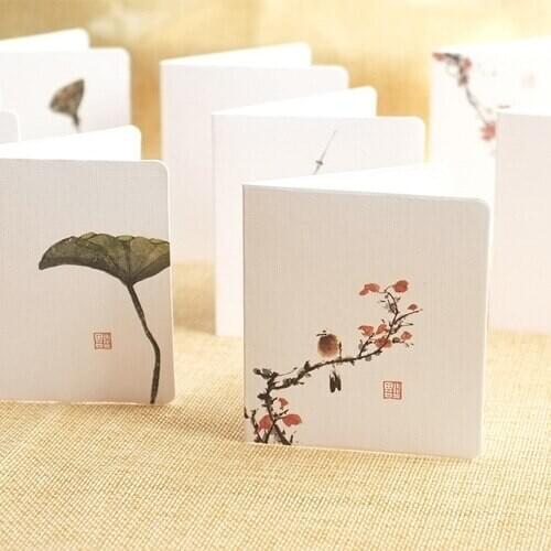 5pcs creative minimalist classical Chinese style small fresh folding greeting card Valentines Day custom card customization