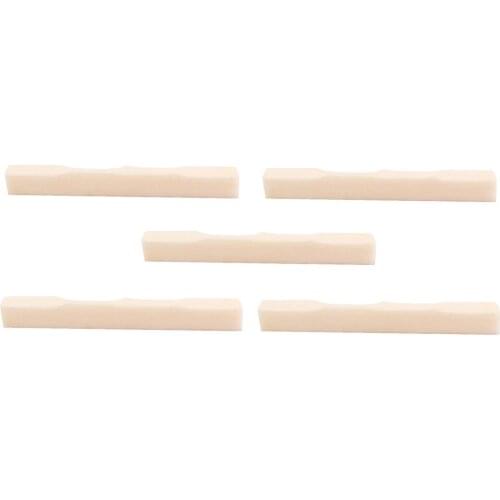 5 Pack Pre-slotted Ukulele Bone Bridge Saddles for 4 String Electric Guitar Parts