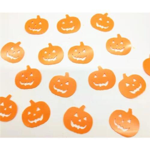 50g/lot Pumpkin Sequins 18mm PVC Flat Flakes Decoration Halloween All Saints' Day Cushaw Cuaurbit Orange Ghost