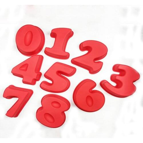 50% Hot Sale 0/1/2/3/4/5/6/7/8 Large Silicone Number DIY Cake Mould Birthday Baking Mold Tool Decor Wedding Cake Accessories
