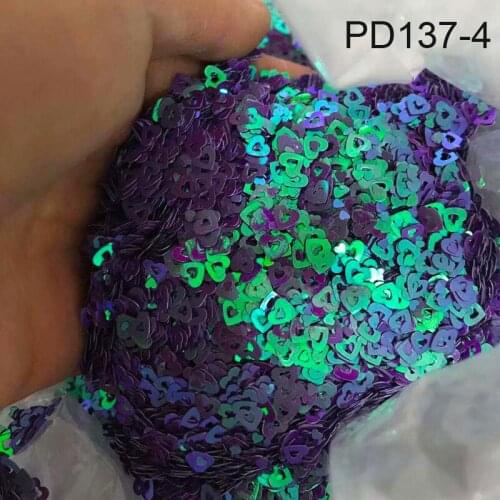 50/Bag Color-Shifting Chameleon Chunky Hollow Love Shape Nail Art GLITTER /CHAMELEON 3-5MM Valentines Day & Chameleon GLITTER