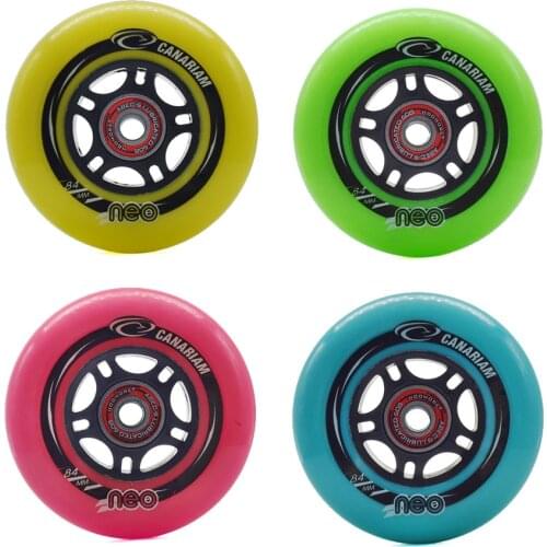Super 84MM high rebound roller skating wheel with rose red yellow pink rose 84*24mm inline skates ruedas tyre 84A 82A 80A 8pcs