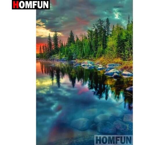 HOMFUN Full Square/Round Drill 5D DIY Diamond Painting "beautiful scenery" 3D Diamond Embroidery Cross Stitch Home Decor A19181