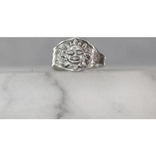 Bohemia Sunshine Ring Silver Color Sun Spoon Ring Women Fashion Boho Party Jewelry Thumb Statement Fingers Ring