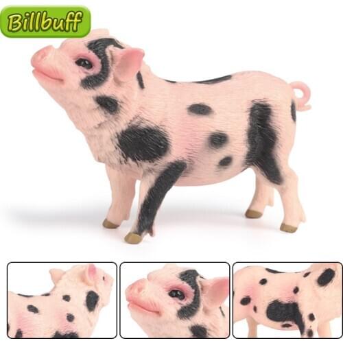 Big Simulation Farm Animal PVC Solid Piebald Pig Model Action Figure Collection Miniature Cognition Educational Toy for Children