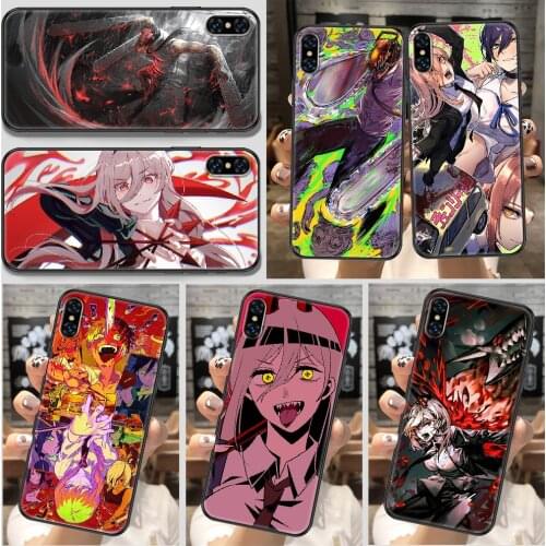 Anime Chainsaw Man Phone Case For iphone 5 5S SE 2 6 6S 7 8 11 12 Mini Plus X XS XR Pro Max black painting prime fashion hoesjes